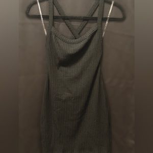 Black Stretchy Cross-Strap Low-back Mini Dress